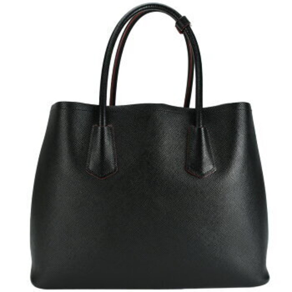 Prada Double Bag Handbag Tote Shoulder Black Saffiano Leather Business - Picture 3 of 6